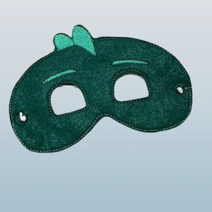 Gekko (green)  from PJ Mask Inspired Felt Mask  (2)  FM1605  Handmade NWT Boutiq